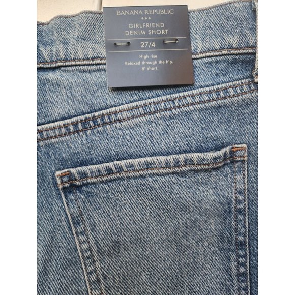 Banana Republic Sz 27 / 4 Girlfriend Denim Raw Hem Shorts NEW - Picture 4 of 7